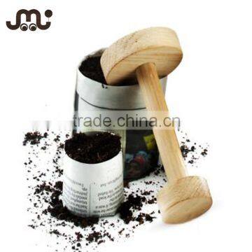 Customize natural solid wooden pot tamper