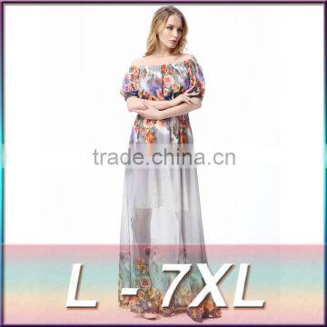 2016 new spring Couture Size Chiffon Dress printing beach holiday dress