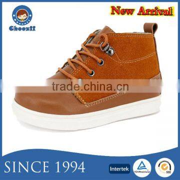 2016 New Arrival Side Zipper leather Ankle High Winter Kids Casual Shoes