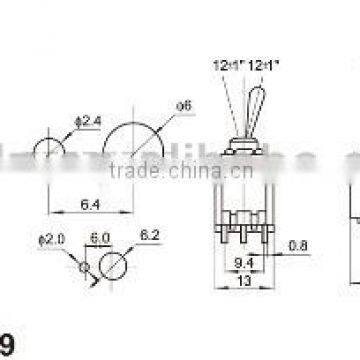10A Spdt Momentary Toggle Switch,metal Poles and Handle Toggle Switch photo-6