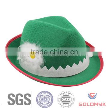 100% Wool Felt Fedora Hat in Green