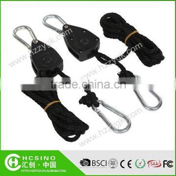 Hydroponics Reflector Adjustable 1/8" Rope Ratchet Hanger For Grow Light Fixture