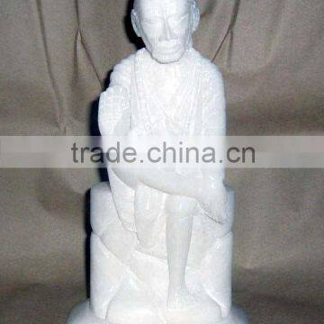 White Marble Sai Baba Statue , Hindu God Statue