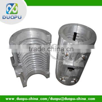 Water cooled aluminum heater for injection machines duopu