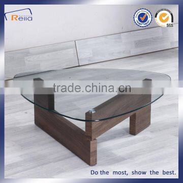 Triangle glass top coffee tables made in China