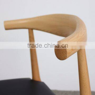 Solid Wood Fabric Green Soft Bag Wooden Colour Coffee Restaurant Cow Horn Chairs photo-4