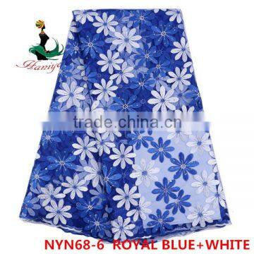 Haniye 2016 Wholesale New Embroidered Net/tulle Lace Fabric African French Net Lace for Wedding/praty /NYN68 photo-5