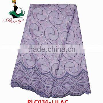 Haniye 2016 /PLC036 African Eyelet Swiss Voile Lace Factory Polished Lace With Stone For Wedding nigerian cotton lace