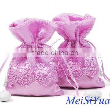 7x9cm Gift Bag Pink Drawstring Gift Bag Packaging Bag Satin Jewelry Pouch