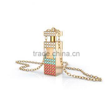 MUB  2016 top sell beautiful set auger perfume bottle pendant keepsake necklace