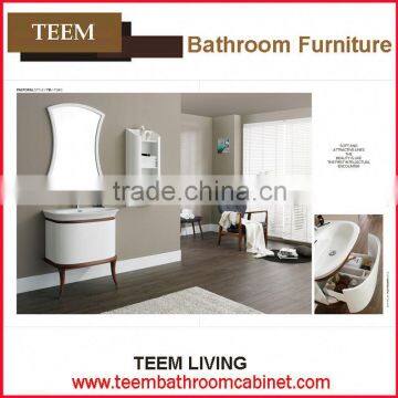 Teem bathroom furniture stainless steel/solid wood mirror mirror cabinet hotel bathroom cabinet