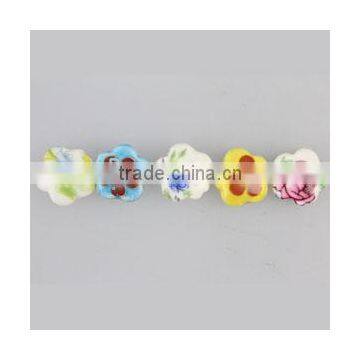 Bead Porcelain 16x16mm Double Side Flower and 2.5mm Hole. photo-2