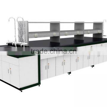 Heavy Duty Metal And Plywood Chem Lab Work Tables With Reagent Rack & Sink