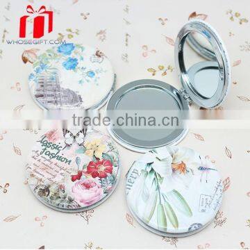 Hot Sale Customized Design Leather Square Metal Pocket Mirror