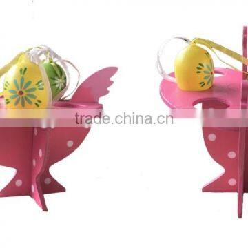 Easter Wooden hen eggs holder decoration easter wooden colorful eggs plate on desk gifts for home decoration