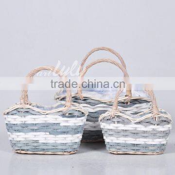 New design cheap wicker garden basket with handle