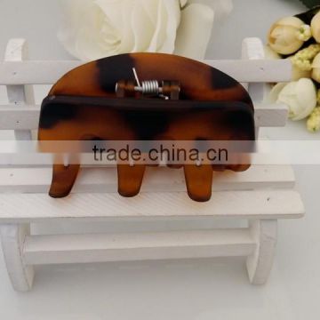 Hot sale cheap price hair accessories round plastic tortoise shell claw clip