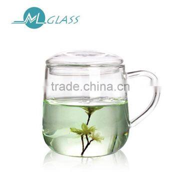 wholesale glass cup with handle 250ml handmade high borosilicate glassware N6302