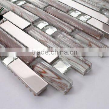 SMJ02 Eco-friendly Mosaic Strip Lowes Glass Tile Kitchen Backsplash photo-2