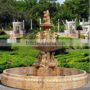 Carved Travertine Stone Fountain