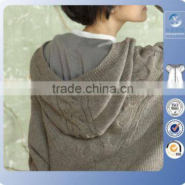 2016 V Neck Bat Sleeves Lady Hoody Sweater