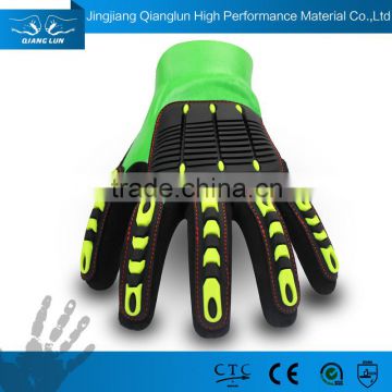 QL polyester sewing TPR double palm industrial gloves buyers