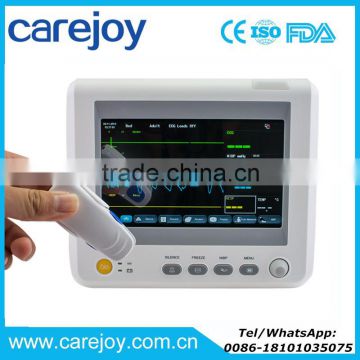 Carejoy CE approved 7 Inch Patient Monitor 6 parameter ECG NIBP SPO2 TEMP RESP PR in ICU CCU hospital