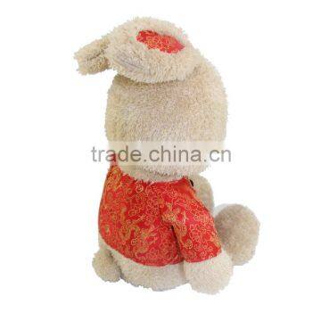 Cheap Custom Plush Rabbit Toys in Red Clothes photo-6