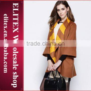 2015 HOT Fashion Yellow Sexy Woman Cashmere Overcoat Winter Dress photo-6