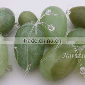 3/set Natural Good-looking Color Jade Stone Eggs Woman Vaginal Exercise Kegel Eggs Yoni Jade Eggs With Drilled Hole