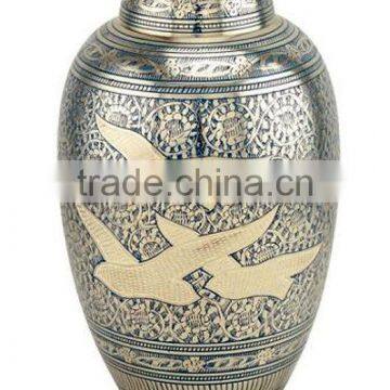 Hand Carved Dove Going Home Brass cremation urns