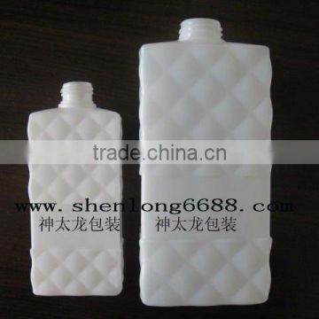 square HDPE plastic shampoo bottle