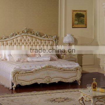 Italy Flower Hand Painted Bedroom Furniture, Goild Foil Trim Two Doors Wardrobe For Kids photo-4