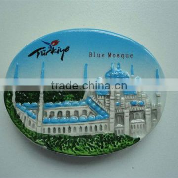 Turkey resin round fridge magnet