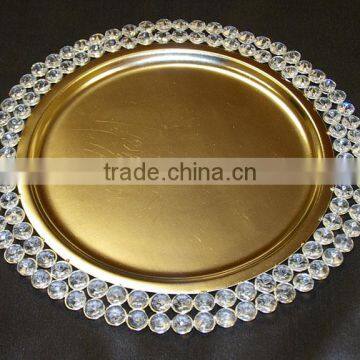 Gold Charger Plate/Crystal Charger plate/ show plate