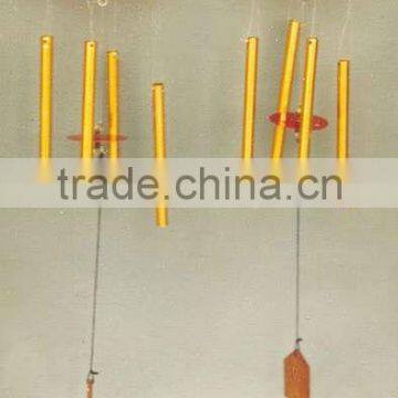 Gold color sunflower aluminum tube hanging wind chime, metal Christmas wind chime, antique wind chime, western wind chime,