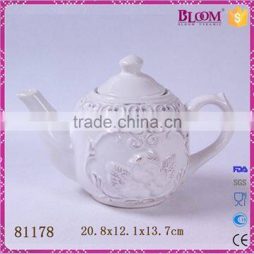 cheap chinese custom white ceramic tea pot