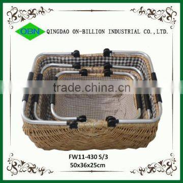 New Design Unique Bulk Wicker Basket With Aluminum Handles High Quality Wicker Basket photo-5