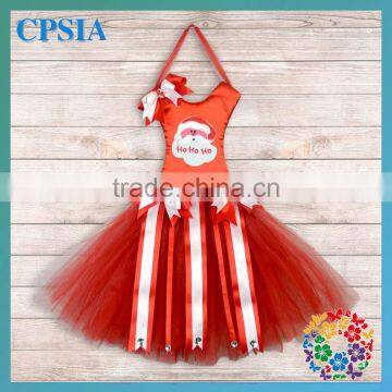 wholesale tutu bow holder red tulle with ribbon bow christmas bow holder