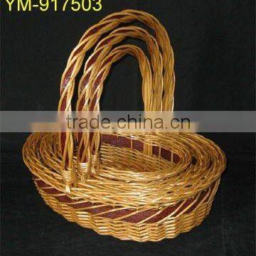 honery flower willow basket with handle