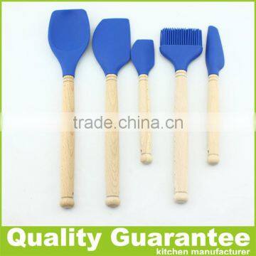 High quality wooden baking utensil set silicone kitchen utensil set