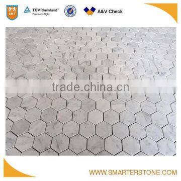 Triangle Marble Mosaic Irregular Mosaic Carrara White Tile photo-3