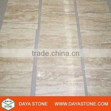 Polished beige vein Travertine tile