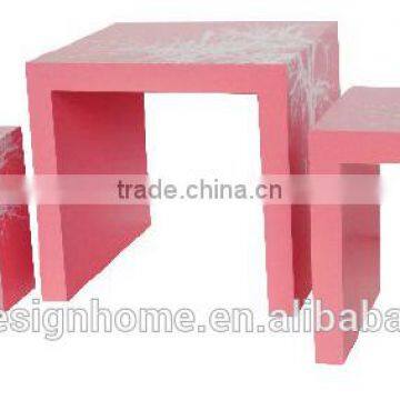 PINK S/3 MDF NEST TABLE