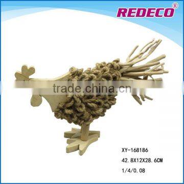 Wooden home decorative chicken figurines for gift