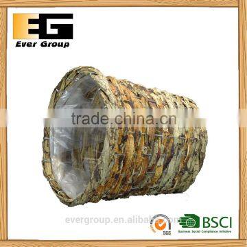 Round Bark Basket Garden Planter for Decoration photo-2