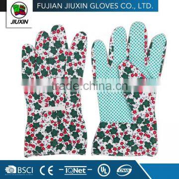 Drill cotton garden gove with PVC dots