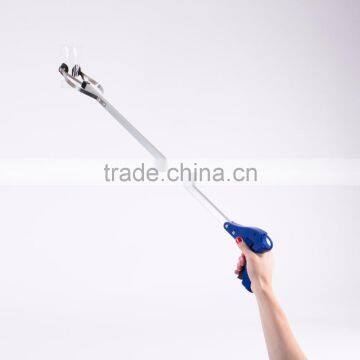 Folding Garbage Reacher Pick up Tool Hand Gripper With Soft Rubber Plunger