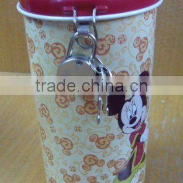 Round Coin Bank with Lock Set, Coin Box