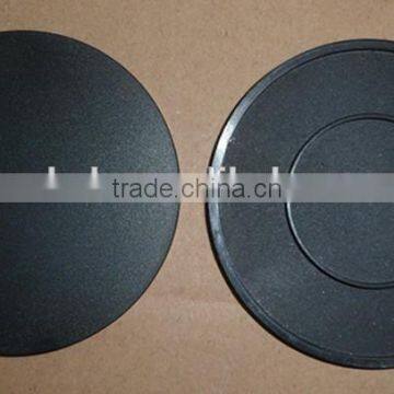 Round black plastic can cover